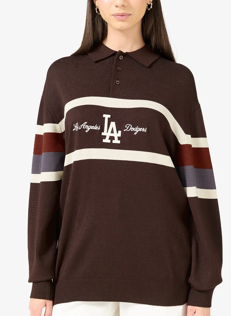 NEW ERA  MLB Knit Los Angeles Dodgers Rugby Polo Shirt for Women | Best Price UAE
