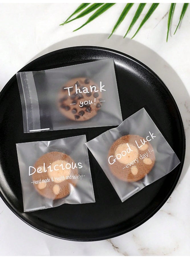 ميدي ١٠٠ كيس طعام ذاتي اللصق للبسكويت والحلوى، أكياس بلاستيكية فردية لصنع الحلوى بنفسك، أكياس هدايا مزخرفة، أكياس سيلوفان لتعبئة البسكويت والشوكولاتة والوجبات الخفيفة، حفلات الزفاف، حفلات المدارس، أكياس طعام، علب طعام مناسبة للحلوى والشوكولاتة والبسكويت. - Image 4