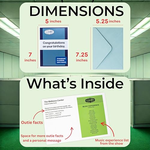 Chillkat Severance Birthday Card, Funny TV Show Gift for Men or Women, Lumon Industries Merch, Happy Bday Innie Outie Facts, Defiant Jazz Music Experience for Wife Husband Friend or Work Employee - Image 2