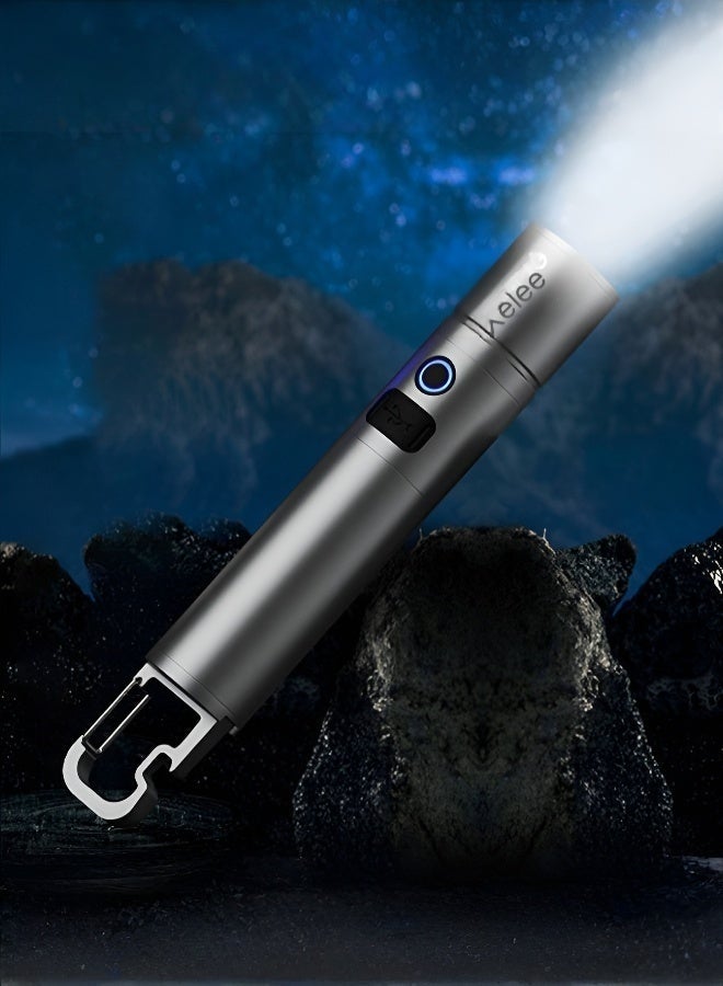 general Telescopic zoom white laser long-range hook flashlight - Image 1