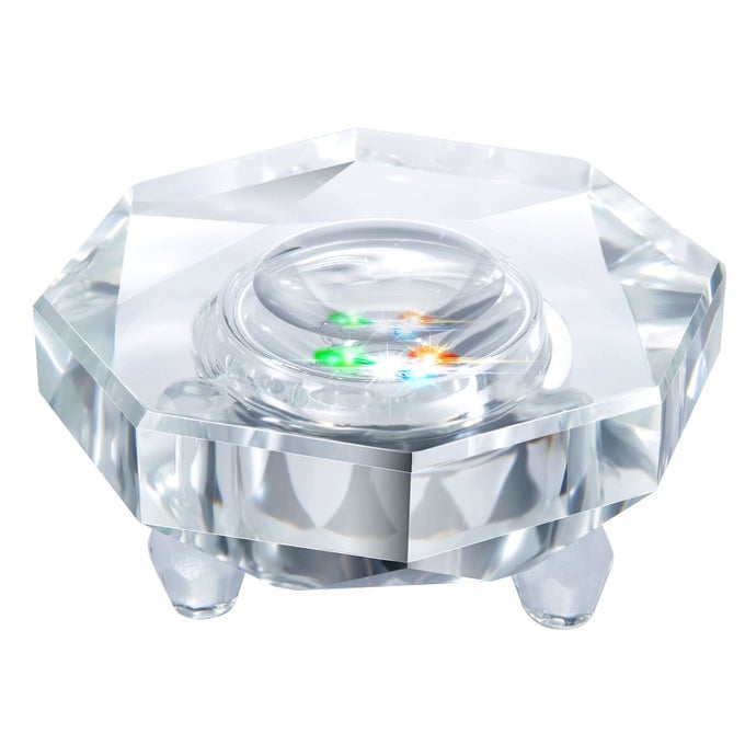 CRYSTAL LED LIGHT BASE SPHERE HOLDER FOR 3D GLASS BALL DISPLAY LIGHTED UP PEDESTAL FOR STONE EGG BASE WITH LIGHTS MULTICOLOR STAND COLOR CHANGING WIRED BASE CONCAVE TOP OCTAGON SPHERE BASE