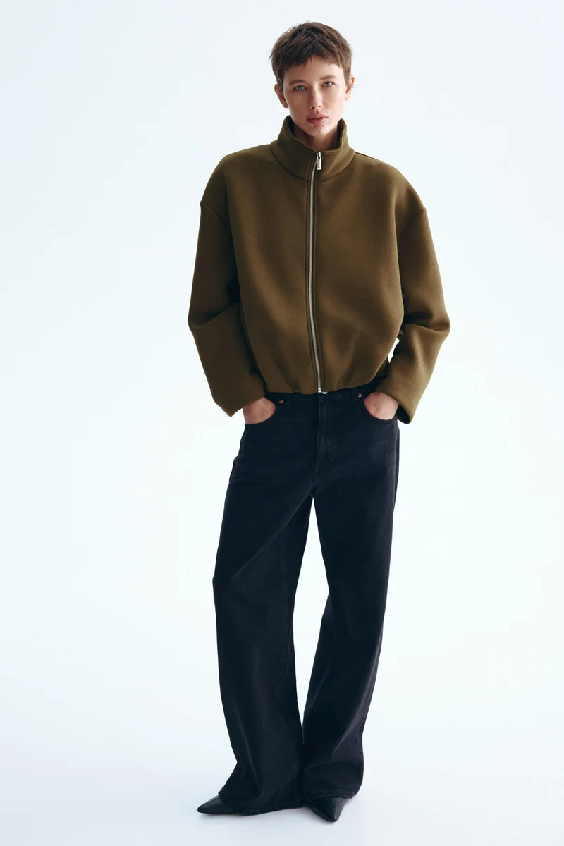 اتش اند ام جاكيت من نسيج سكوبا