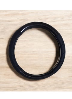 Generic Classic Carbon Fiber Steering Wheel Cover, Universal 15 Inch, Breathable Microfiber Leather, Black - MT BEST BUY  - Image 1