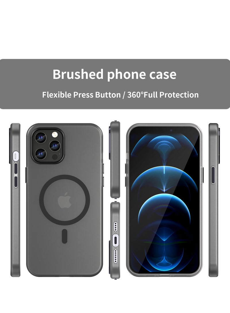 Abania iPhone 12 Pro Max Case with MagSafe, Translucent Matte Black, Slim Military-Grade Shockproof, Anti-Yellow Anti-Fingerprint iPhone 12 Pro Max Cover Compatible with MagSafe Accessories - Image 2