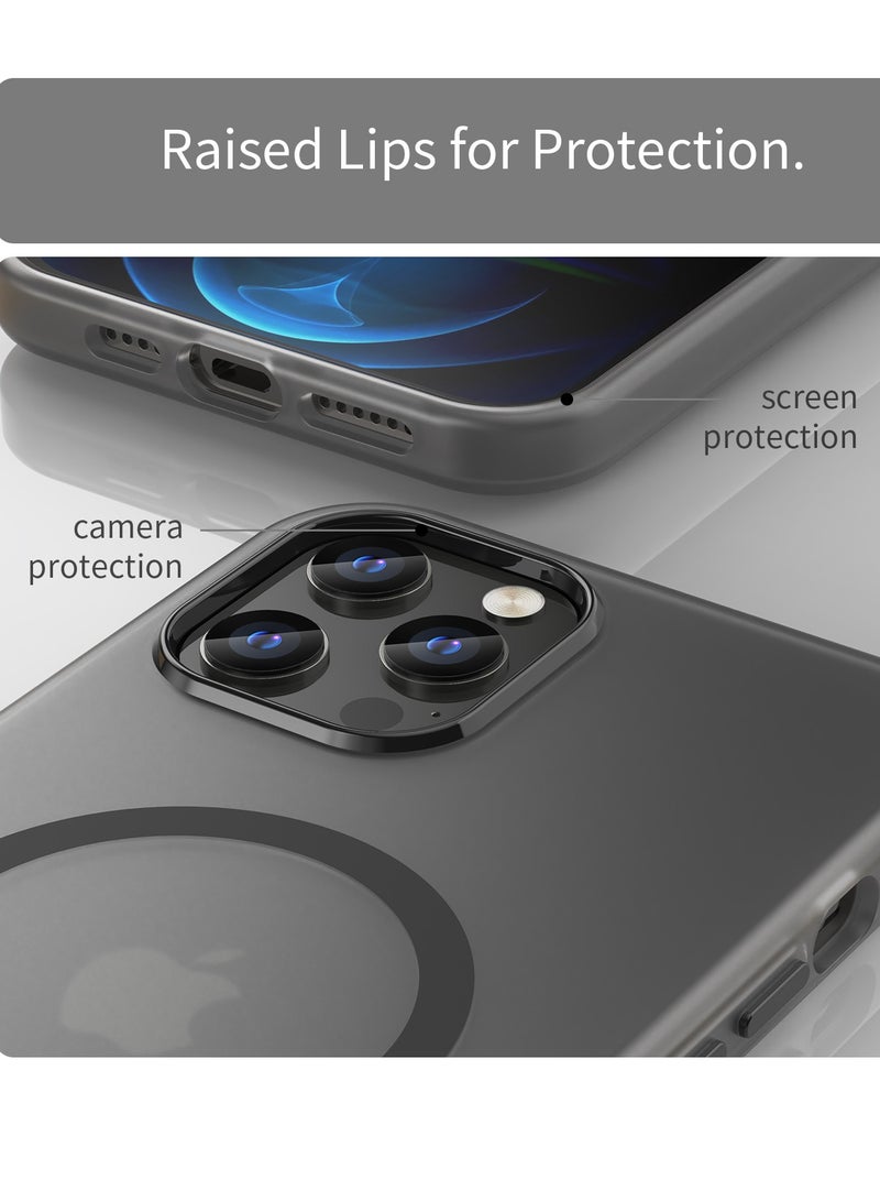 Abania iPhone 12 Pro Max Case with MagSafe, Translucent Matte Black, Slim Military-Grade Shockproof, Anti-Yellow Anti-Fingerprint iPhone 12 Pro Max Cover Compatible with MagSafe Accessories - Image 5