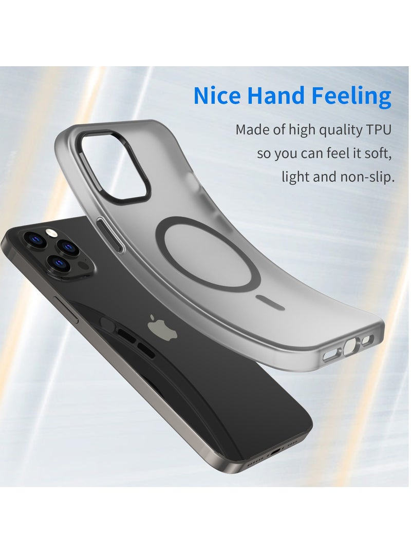 Abania iPhone 12 Pro Max Case with MagSafe, Translucent Matte Black, Slim Military-Grade Shockproof, Anti-Yellow Anti-Fingerprint iPhone 12 Pro Max Cover Compatible with MagSafe Accessories - Image 3