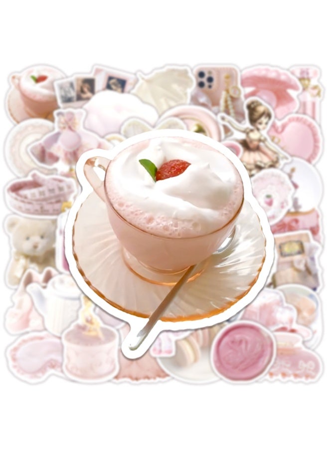 NIBEMINENT 50 Pcs Pink Ballet Style Deco Kit Waterproof Stickers, High Definition Printing Bright Colors, Suitable for Laptop Skateboard Luggage Water Bottle Guitar DIY - Image 3