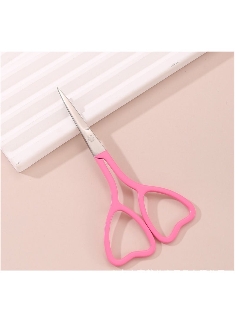 Goolsky Love-Shaped Scissors: Stainless Steel with Pink And Black Handles - Perfect for Eyebrow Trimming And Eyelash Care  - Image 2