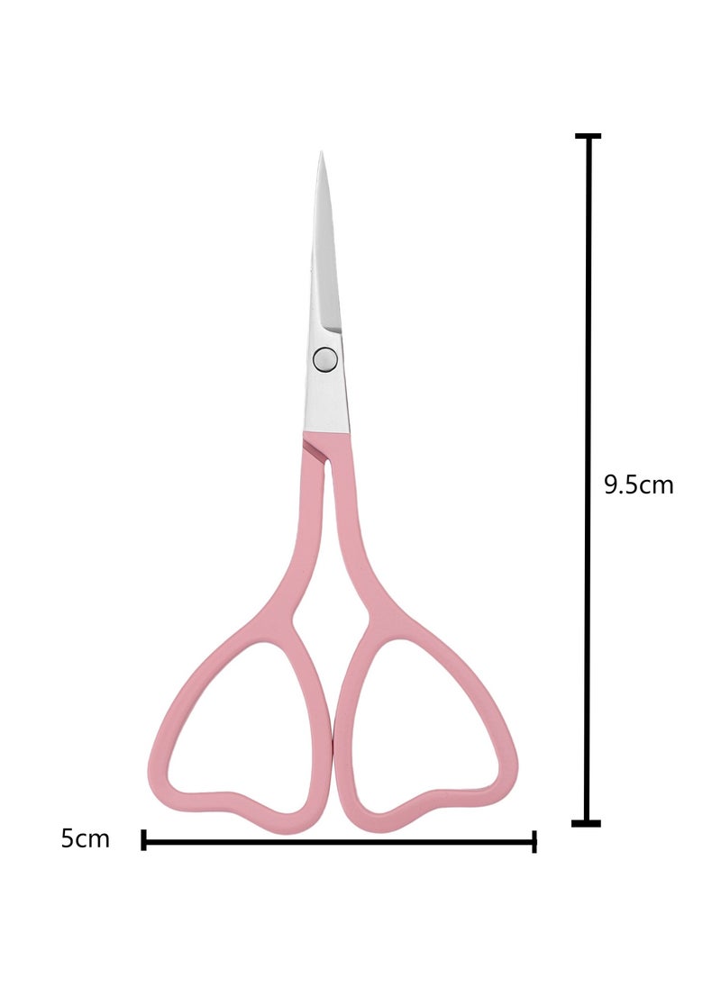 Goolsky Love-Shaped Scissors: Stainless Steel with Pink And Black Handles - Perfect for Eyebrow Trimming And Eyelash Care  - Image 3