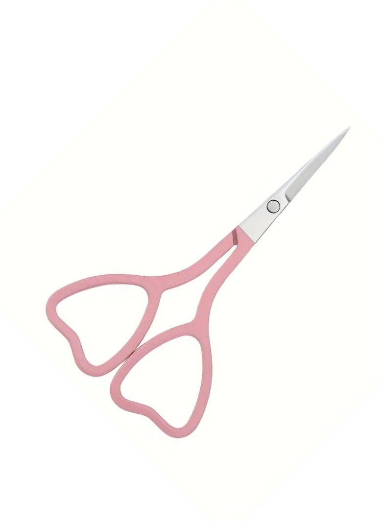 Goolsky Love-Shaped Scissors: Stainless Steel with Pink And Black Handles - Perfect for Eyebrow Trimming And Eyelash Care  - Image 4