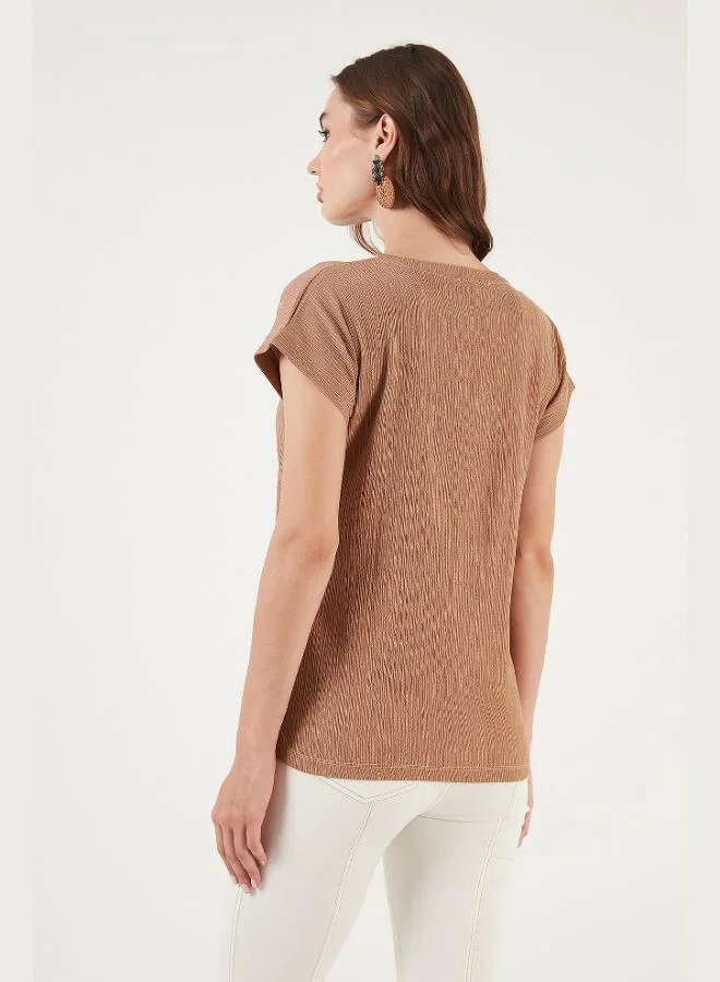Lela  Lela Relaxed Fit Flexible V-Neck Blouse Women's Blouse 5865039 for Women | Best Price UAE