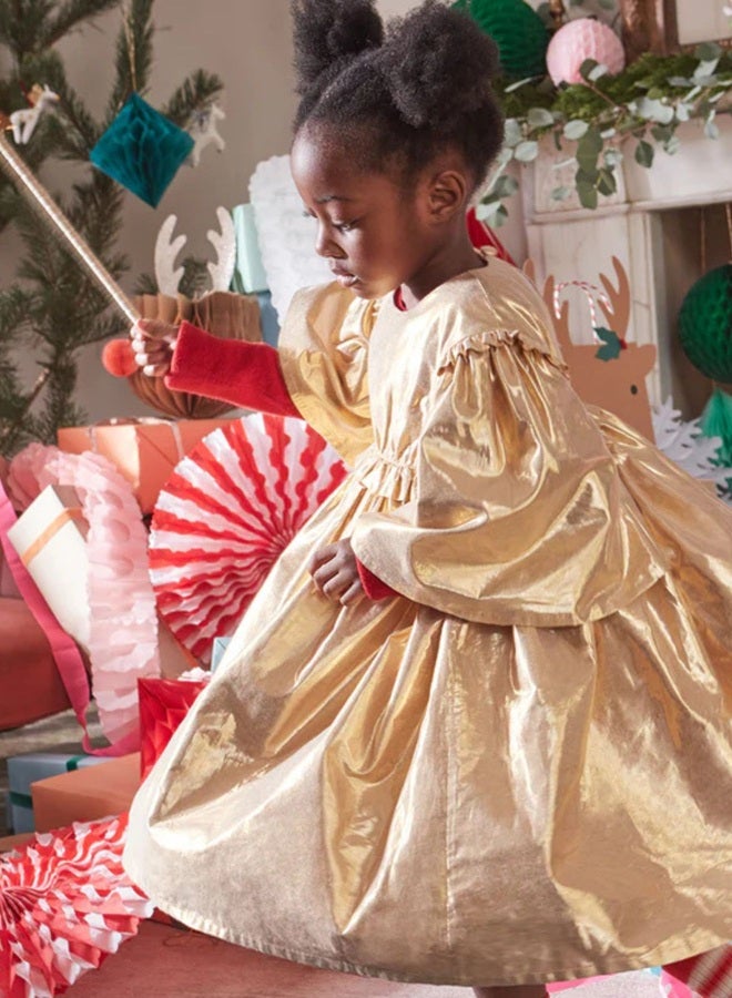 Meri Meri Gold Angel Dress Age 5-6  - Image 3