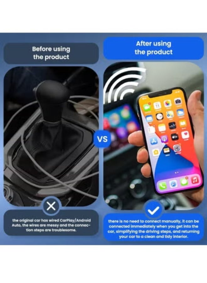 Carlinkit “2-in-1 Mini Wireless CarPlay & Android Auto Adapter – Converts Wired iOS 10+ and Android 11+ Devices to Wireless, USB Plug-and-Play Connector, Supports Seamless In-Car Navigation, Music Streaming, and Hands-Free Calls for Convenient Driving.” - Image 3