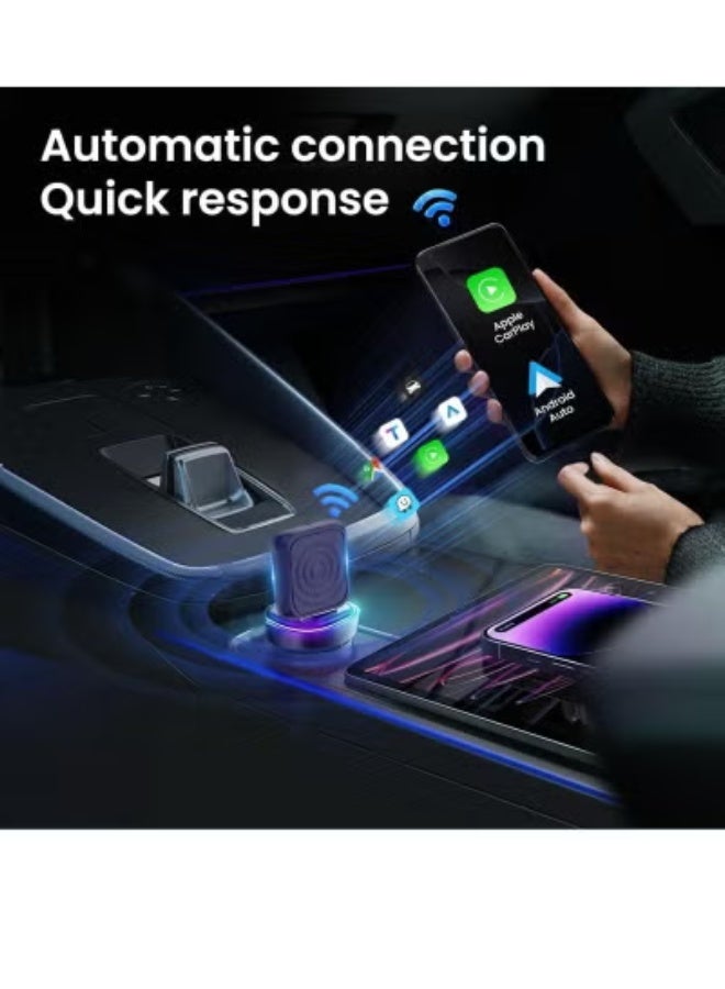 Carlinkit “2-in-1 Mini Wireless CarPlay & Android Auto Adapter – Converts Wired iOS 10+ and Android 11+ Devices to Wireless, USB Plug-and-Play Connector, Supports Seamless In-Car Navigation, Music Streaming, and Hands-Free Calls for Convenient Driving.” - Image 4