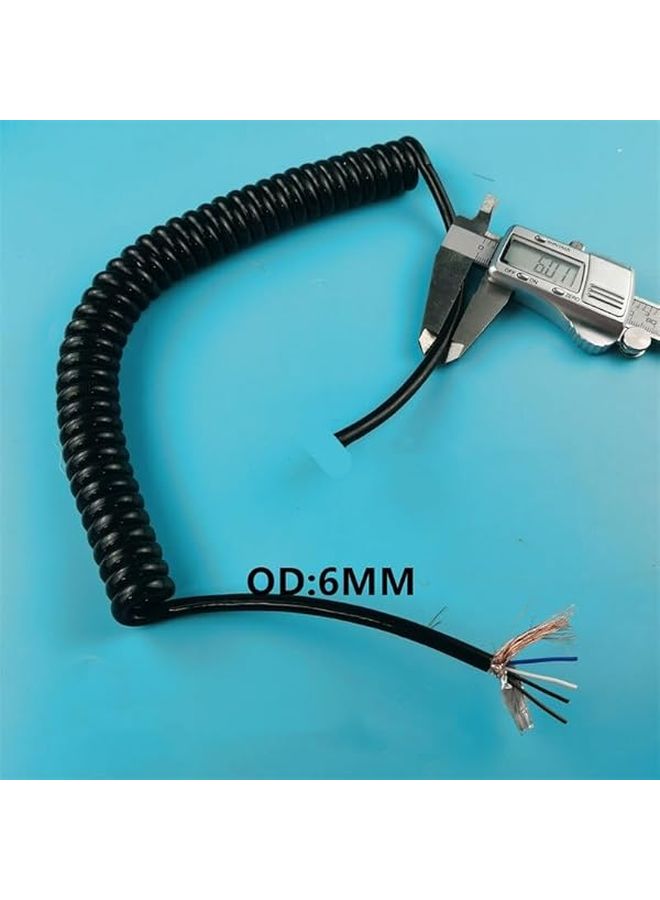 4 Core 22AWG Retractable Coiled Cord Spiral Shielded Cable Stretch 1 Meter to 15 Meters - Image 4