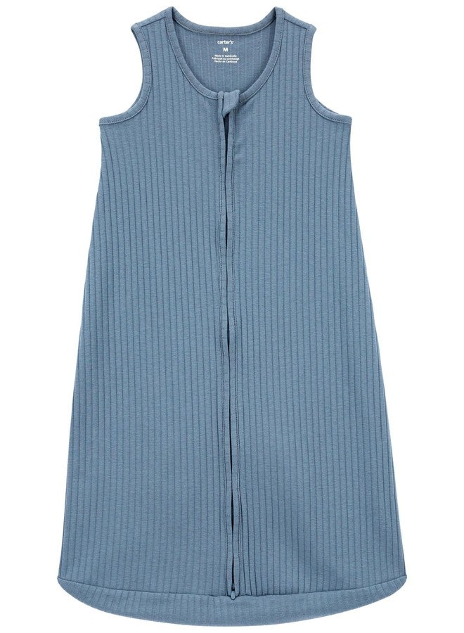 carter's كيس نوم بدون أكمام للأطفال من كارتر، كيس بدون أكمام بسحاب مزدوج، أزرق، متوسط 6-12 شهر - Image 1