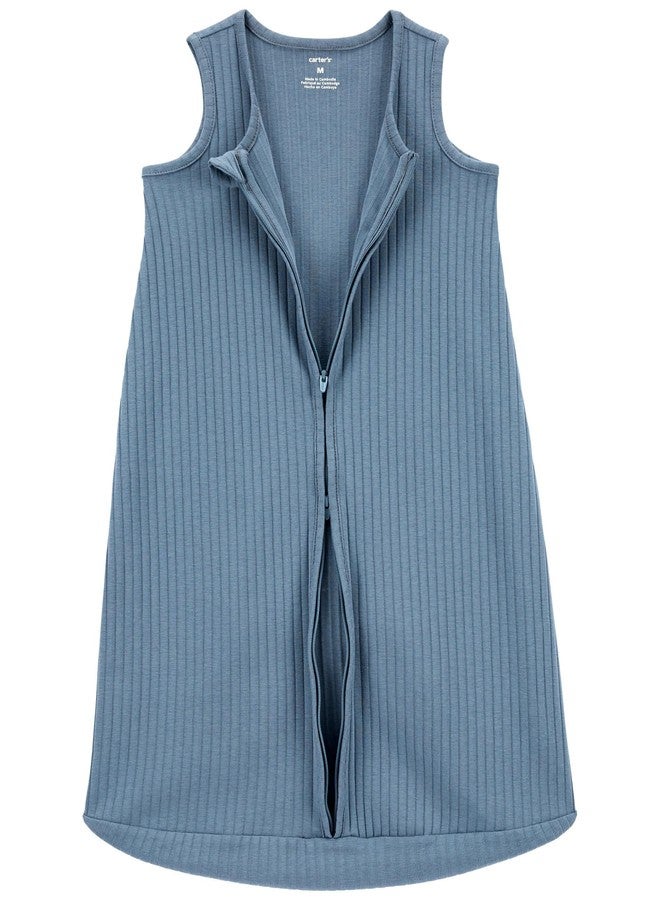 carter's كيس نوم بدون أكمام للأطفال من كارتر، كيس بدون أكمام بسحاب مزدوج، أزرق، متوسط 6-12 شهر - Image 2