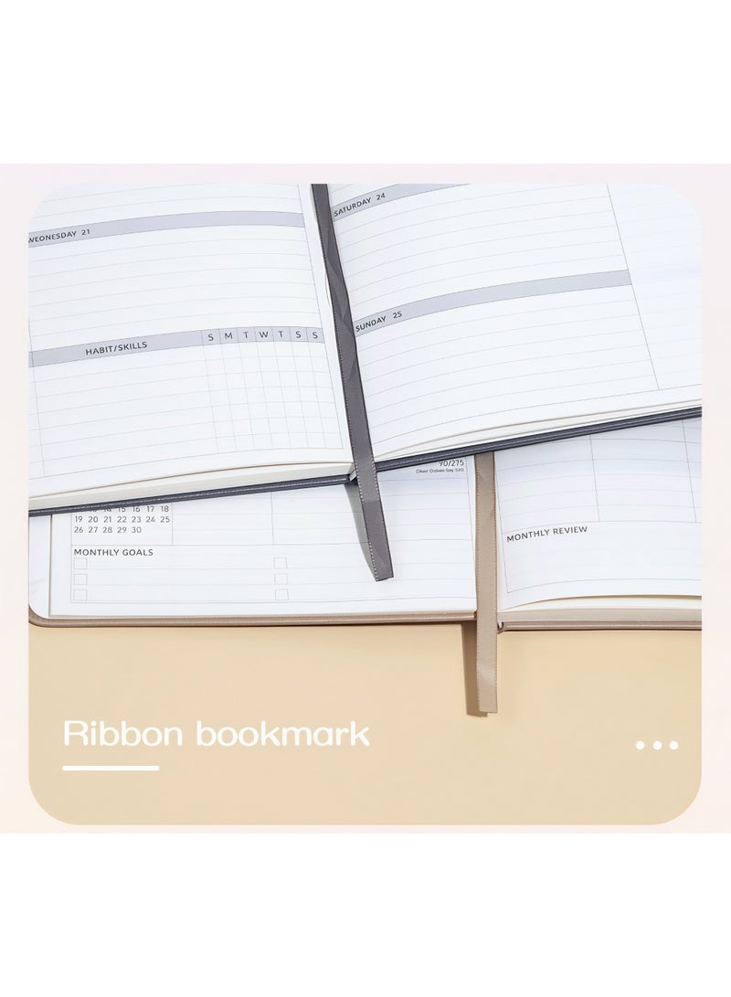 2026 Planner,2026 Planner Weekly and Monthly,Jan.2026-Dec.2026,A5(6.1"x8.31"),PU Imitation Leather Cover Daily Work Planner,with Pen Holder,Elastic Closure,Bookmarks,for Time Management - Image 4