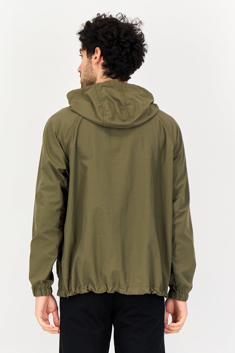 Reebok Men Sportswear Fit Long Sleeve Outdoor Windbreaker Jacket, Olive - Image 2
