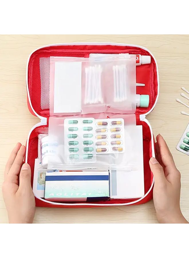 حقيبة بقاء طوارئ حمراء محمولة، حقيبة تخزين أدوية فارغة للمشي لمسافات طويلة في الهواء الطلق، السفر، التخييم، الرياضة - Image 3