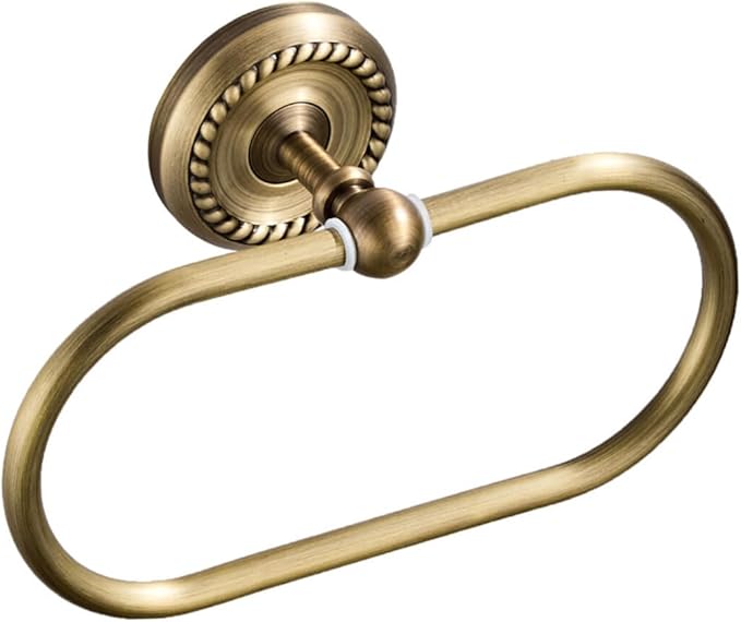Oval Retro Towel Ring Wall Mounted Hand Towel Holder For Bathroom Color As Shown - Image 1