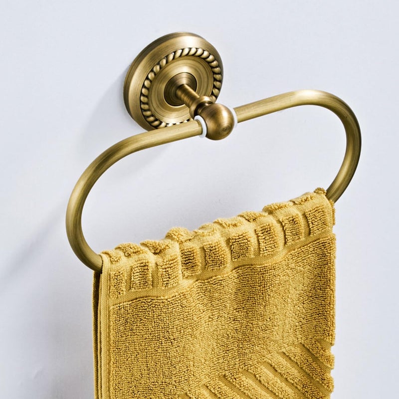 Oval Retro Towel Ring Wall Mounted Hand Towel Holder For Bathroom Color As Shown - Image 4