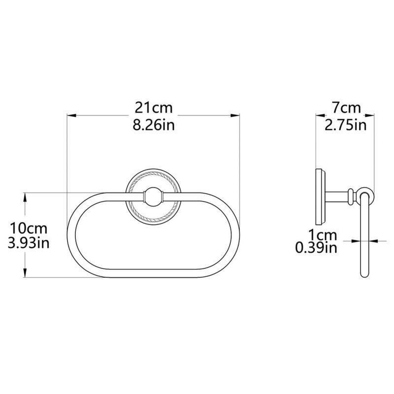 Oval Retro Towel Ring Wall Mounted Hand Towel Holder For Bathroom Color As Shown - Image 5