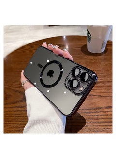 Generic Clear Magnetic Case Full Protection with Camera Lens Protector Compatible with MagSafe Anti-Scratch Case for iPhone 12 Pro Max Black  - Image 5