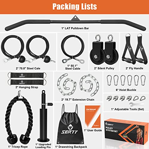 SERTT Weight Pulley System Gym, Pulley Pro Home Cable Pulley System gym for Lat Pull Down, Biceps Curl, Triceps, Shoulders, Back, Forearm Workout, DIY Weight Cable Pulley Attachments for Gym Equipment - Image 2