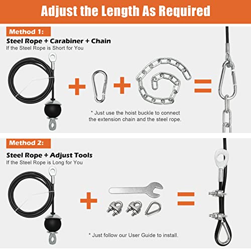 SERTT Weight Pulley System Gym, Pulley Pro Home Cable Pulley System gym for Lat Pull Down, Biceps Curl, Triceps, Shoulders, Back, Forearm Workout, DIY Weight Cable Pulley Attachments for Gym Equipment - Image 4
