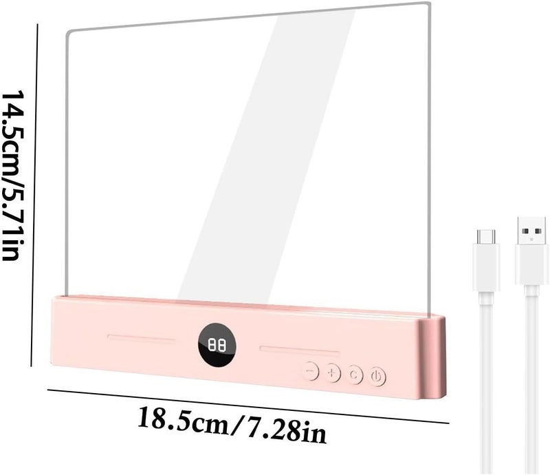 Flat Book Light - 17cm Desktop Lighting Supply, Smart LED Reading Plate, Transparent Eye Protection Panel | Portable Night Book Lamp for Readers Artists Students Dormitory Bookshelf Bedroom - Image 5