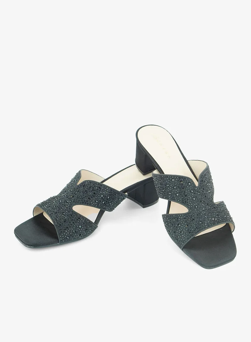 Zayna Black 221-306 Zayna Ladies Classic Low Block Slides 18F8827-5319 Black for Women | Best Price UAE