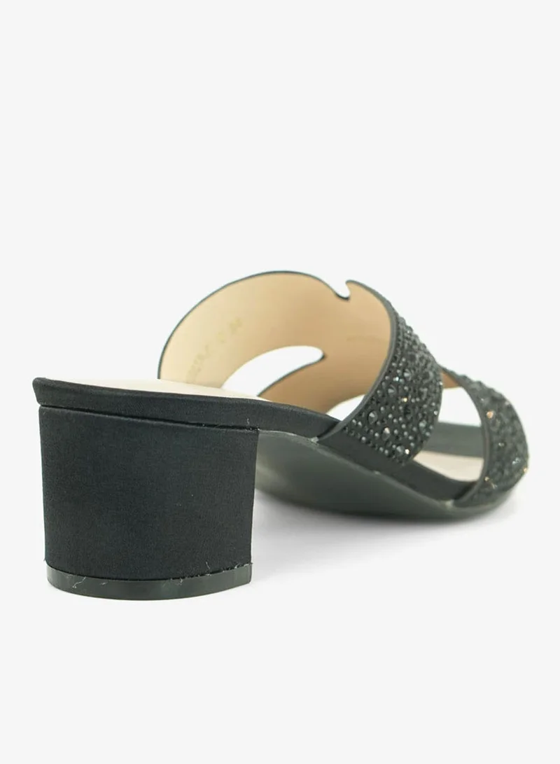 Zayna Black 221-306 Zayna Ladies Classic Low Block Slides 18F8827-5319 Black for Women | Best Price UAE