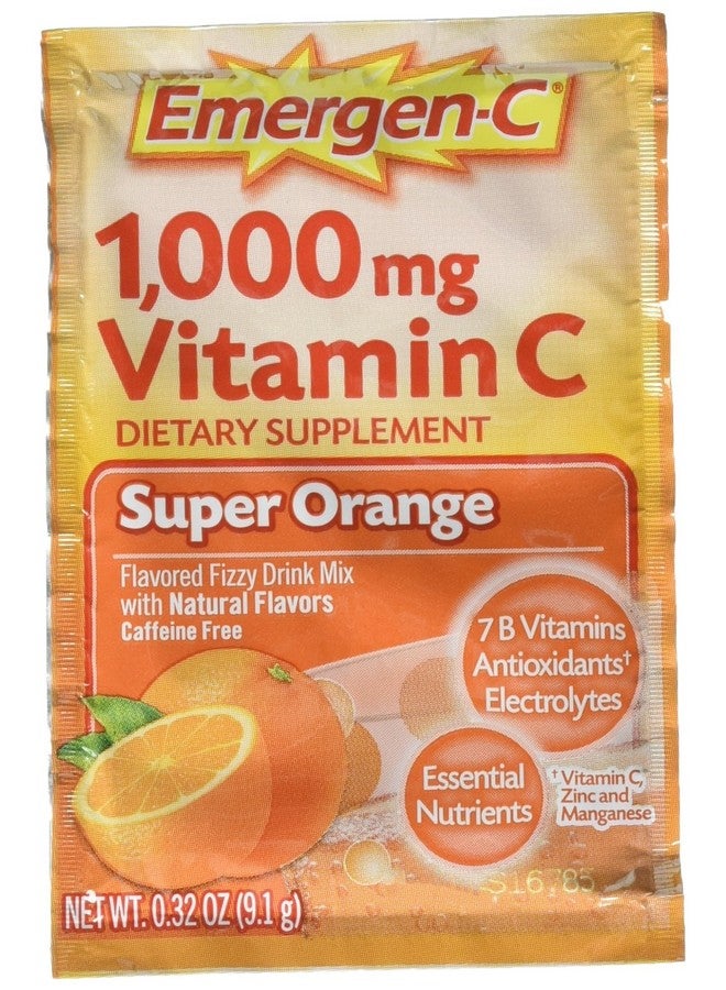 Emergen-C Emergen-C Vitamin C Flavored Fizzy Drink Mix Packets, Super Orange, 9.3 Ounce - Image 1