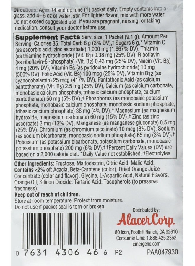 Emergen-C Emergen-C Vitamin C Flavored Fizzy Drink Mix Packets, Super Orange, 9.3 Ounce - Image 2