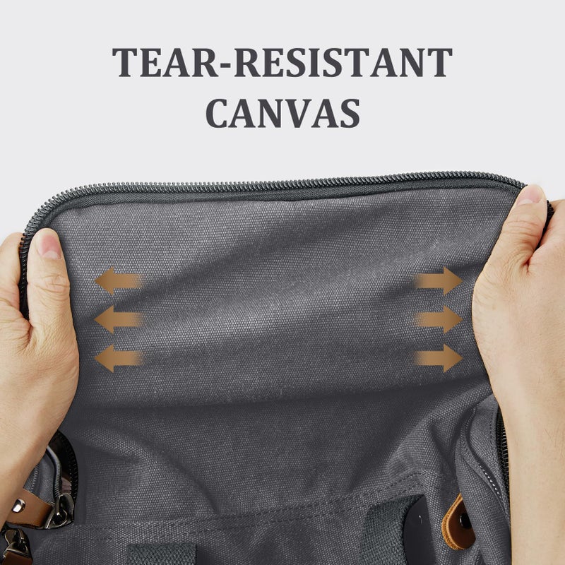 Gonex Canvas Duffle Bag for Travel, 60L Duffel Overnight Weekend Bag (Gray) - Image 3