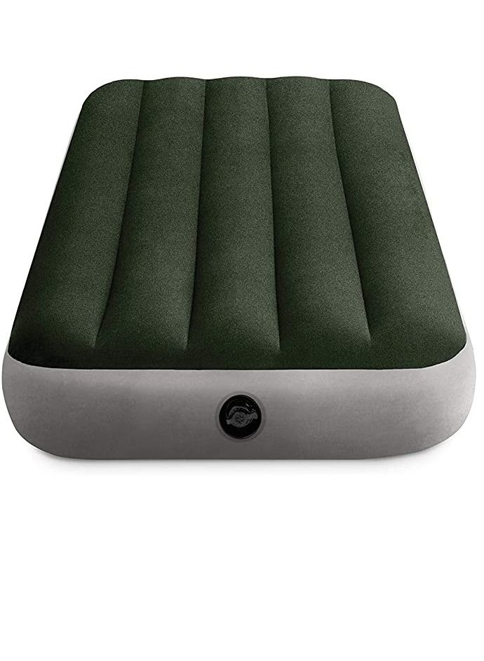 intex PVC/Polyester/ABS/Rayon Junior Twin Dura-Beam Prestige Downy Airbed, 64106, Green, H25 x W76 x D191 cm - Image 2