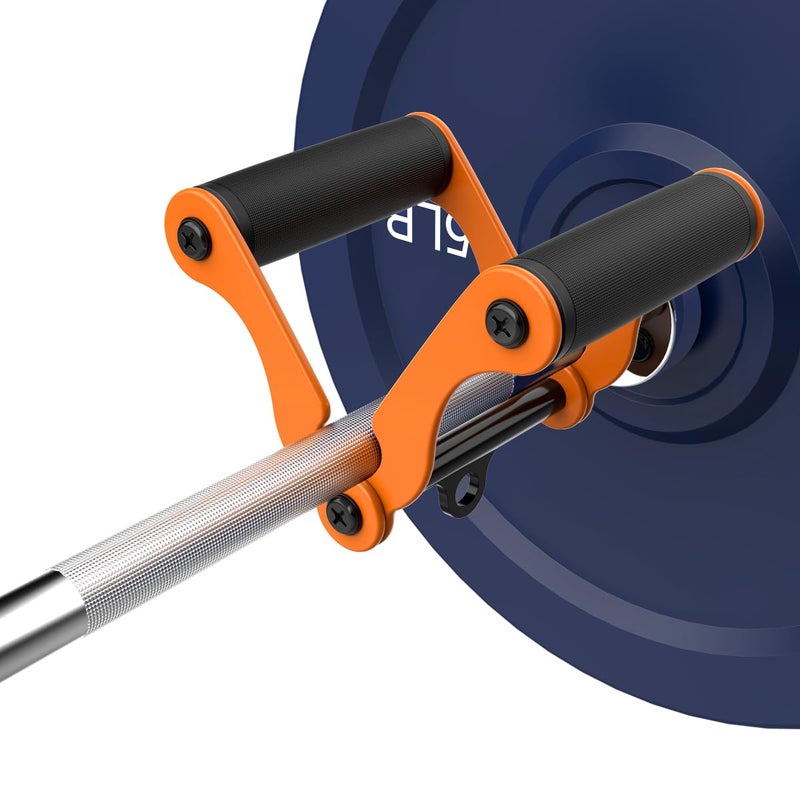 veimia V Bar T-Bar Row Landmine Handle Attachment for Barbell Bars, Solid Mine Double D Row Handle Grips with Non-Slip Rubber Grips, T-Row Attachment for Olympic Strength Training Bars,Orange - Image 5