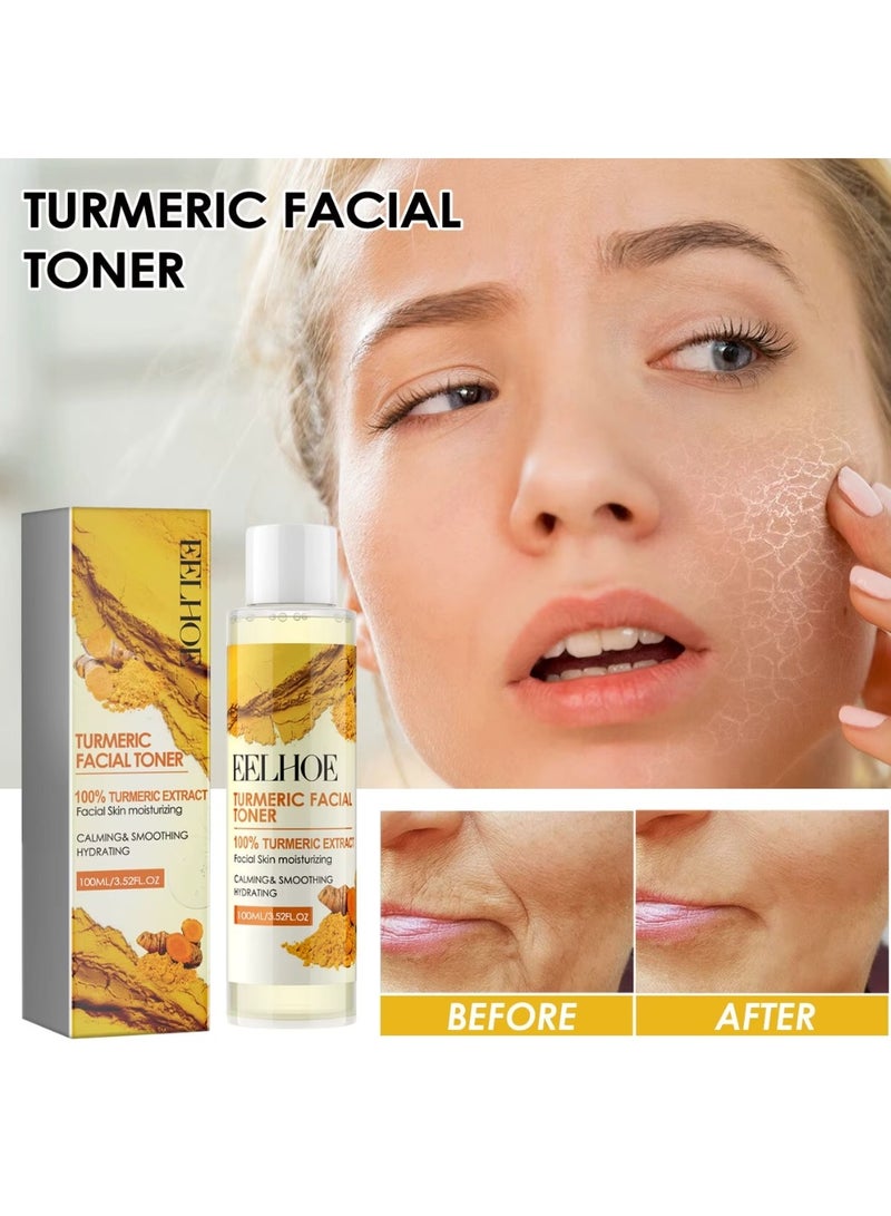 EELHOE تونر الوجه بالكركم 100 مل 100% مستخلص الكركم سيروم مرطب للبشرة للوجه مهدئ وملطف ومرطب تونر للوجه متوازن للبشرة يقلل المسام مضاد لحب الشباب مضاد للشيخوخة - Image 2