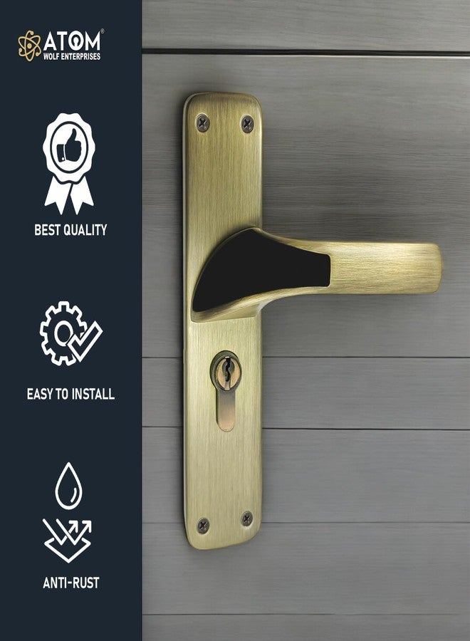 Atom 8inch Door Lock for Home, Zinc Alloy, Antique Brass Plated, Brass Locks Mechanism |6 Lever Double Stage Lockset for House Hotel Office (O48KY) - Image 4