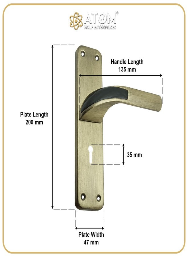 Atom 8inch Door Lock for Home, Zinc Alloy, Antique Brass Plated, Brass Locks Mechanism |6 Lever Double Stage Lockset for House Hotel Office (O48KY) - Image 2