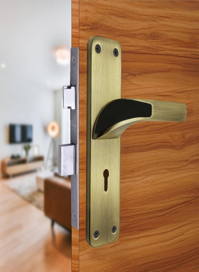 Atom 8inch Door Lock for Home, Zinc Alloy, Antique Brass Plated, Brass Locks Mechanism |6 Lever Double Stage Lockset for House Hotel Office (O48KY) - Image 1