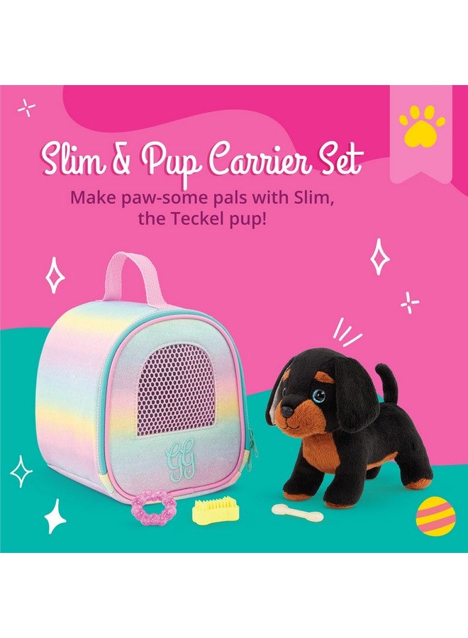 Glitter Girls - Stuffed Dog & Carrier - Doll Accessories - Teckel Puppy - Toys for Kids 3 Years+ - Slim & Pup Carrier Set - Image 2