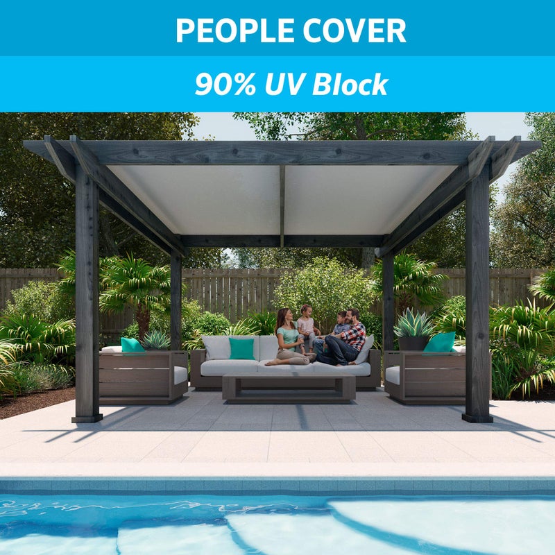 Coolaroo 90% UV Block Heavy Duty Sun Protection Fabric - Breathable Outdoor Shade Cover for Pergolas, Patios, Pets, Vehicles, and Play Areas, Tear-Resistant HDPE, 6ftx50ft Roll, Stone - Image 2