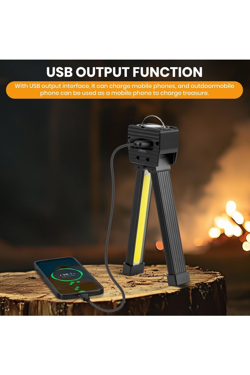 Y&D Gym Lamp Portable Posing Lamp Magnetic LED Flashlight 7th Gear Dimming with Hanging Hook 180° Folding Gym Light (Black) - Image 5