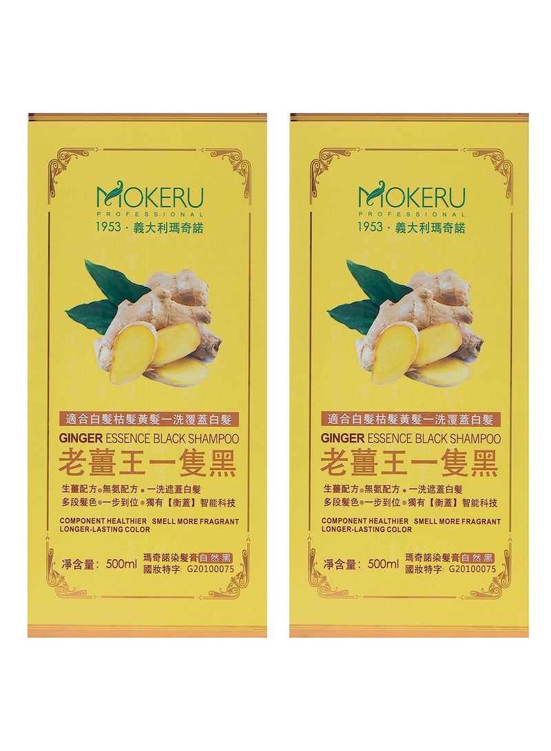 موكيرو شامبو صبغ الشعر الأسود الطبيعي بالزنجبيل - Image 4