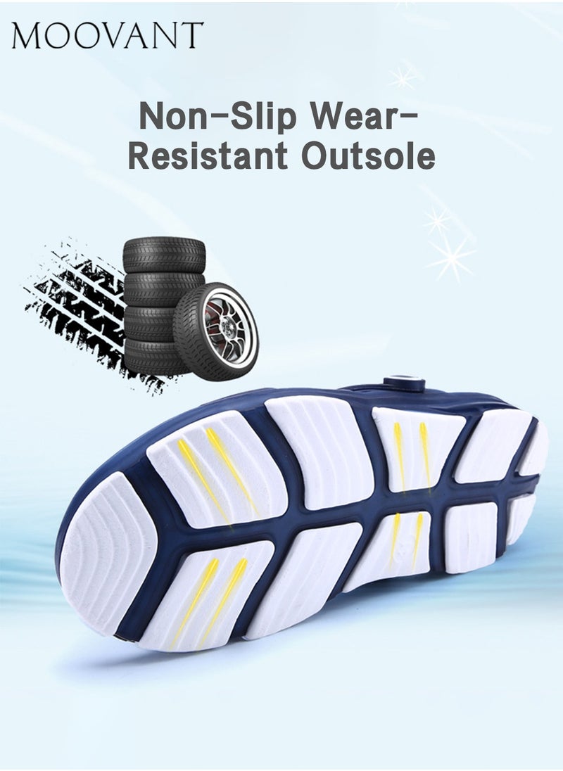 Moovant - Men's Flat Sandals, Comfortable & Adjustable Peep-toe Flip Flops, Lightweight Waterproof Flat, House Slippers, Summer Beach Pool Shower EVA Shoes for Man, Blue - Image 1