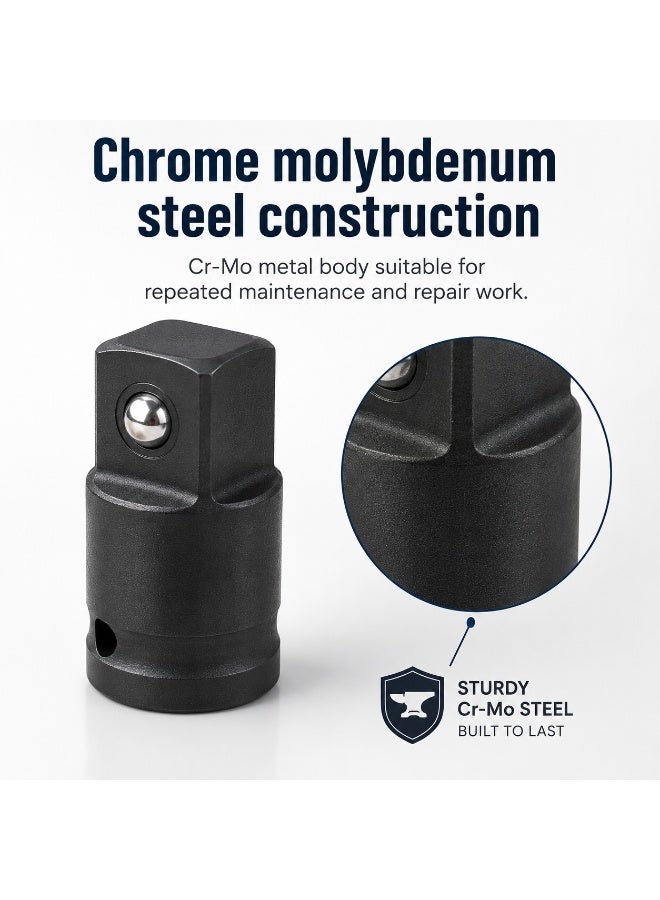 1/2 Inch Female to 3/4 Inch Male Impact Socket Adapter, Cr-Mo Steel Square Drive Converter for Ratchet, Breaker Bar and Impact Wrench - Image 3