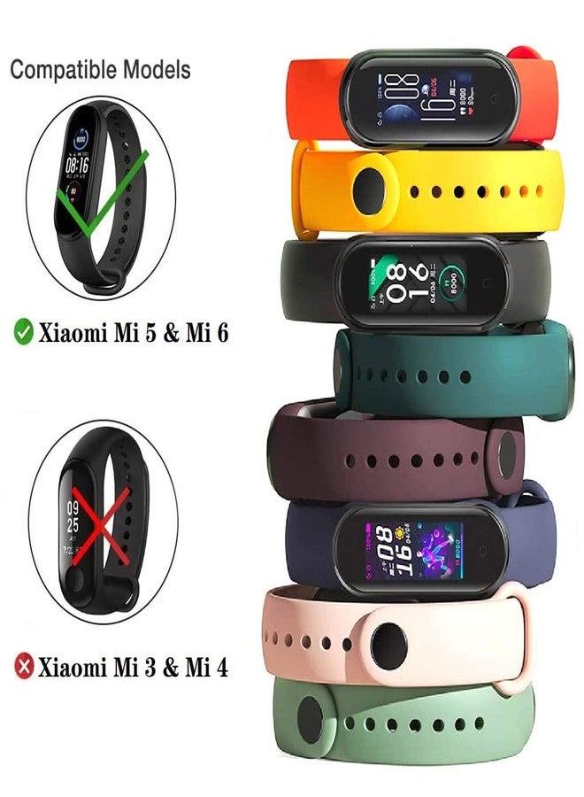 أحزمة بديلة من السيليكون الناعم والمرن من LeongLzt (عبوة من 4/5/8 أحزمة) لساعات Xiaomi Mi 5/6/7 وAmazfit Band 5/6 الذكية، مناسبة للرجال والنساء. - Image 2