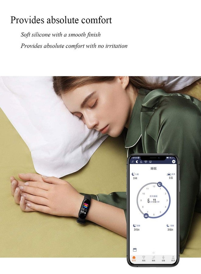 أحزمة بديلة من السيليكون الناعم والمرن من LeongLzt (عبوة من 4/5/8 أحزمة) لساعات Xiaomi Mi 5/6/7 وAmazfit Band 5/6 الذكية، مناسبة للرجال والنساء. - Image 5